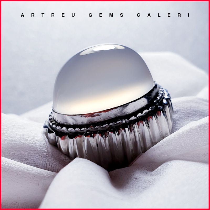 Batu Anggur Way Kanan ( White Milky )  | COD Bisa | Cincin Batu Akik Ring