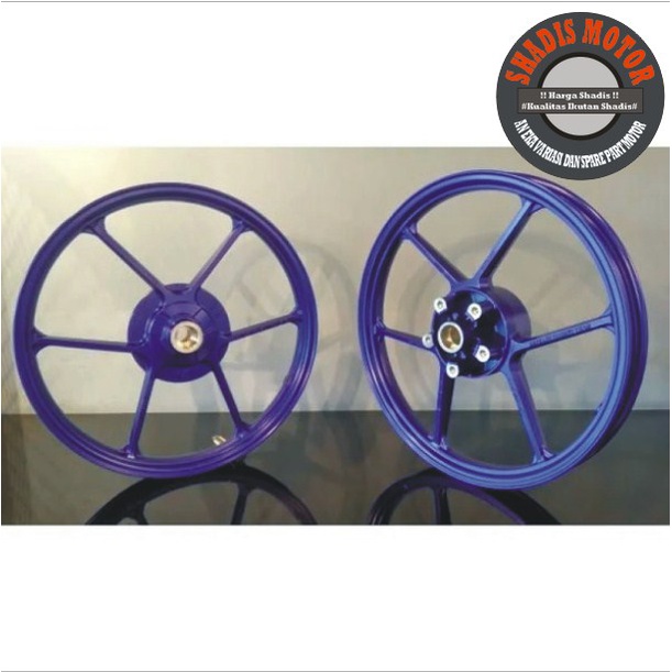 Velg Bintang BRT Chemco Ukuran 160/185 Ring 17 Warna Biru Motor Jupiter Z Velg Bintang Palang 6