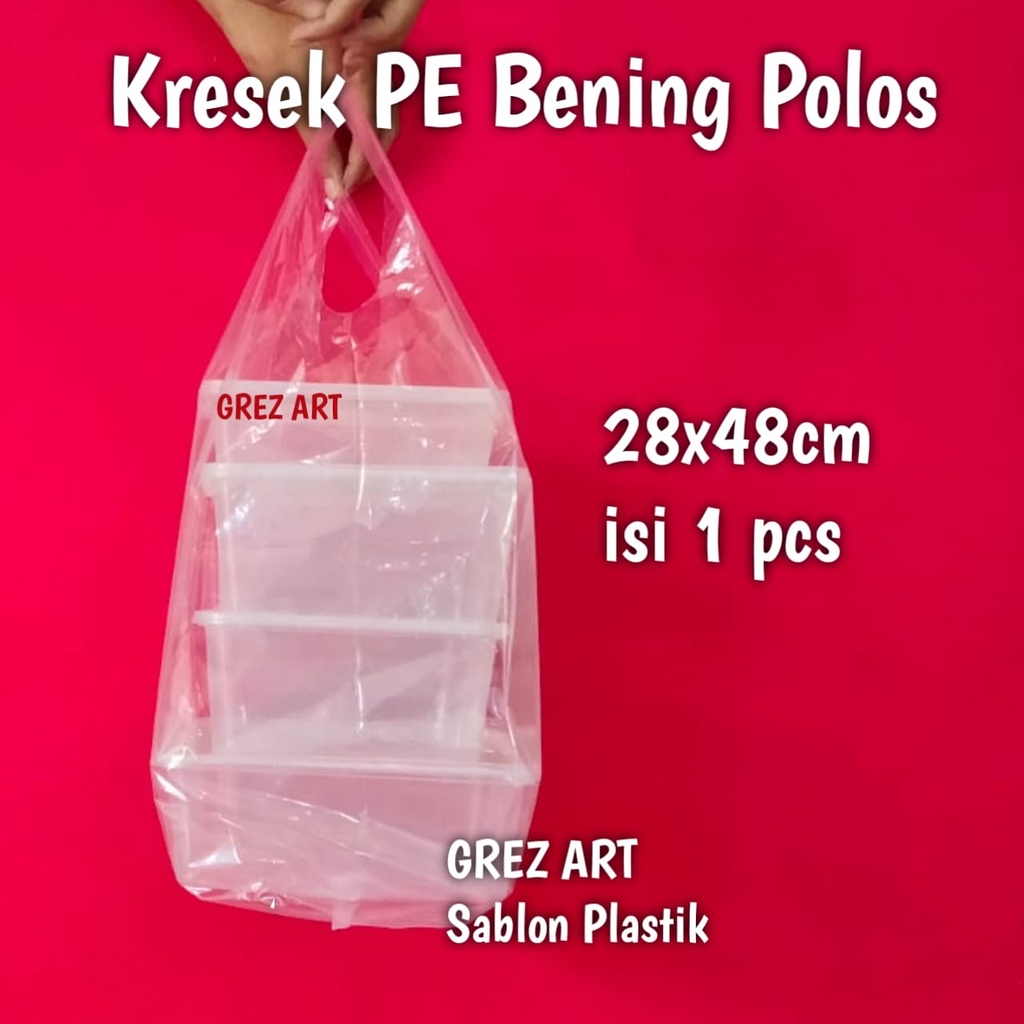 Kantong Plastik Kresek PE Bening 28x48  (isi 1 pcs)