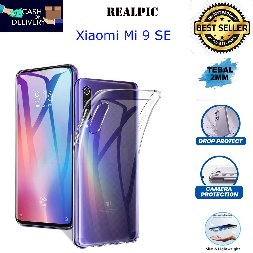 Case Xiaomi Mi 9 SE Casing Clear HD KETEBALAN 2MM BENING TRANSPARAN TPU Premium Softcase