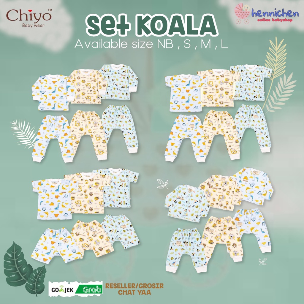 SUPER LEMBUT MOTIF BARU CHIYO BABY PAKAIAN ANAK SERIES KOALA BAJU CELANA PENDEK PANJANG NB S M L