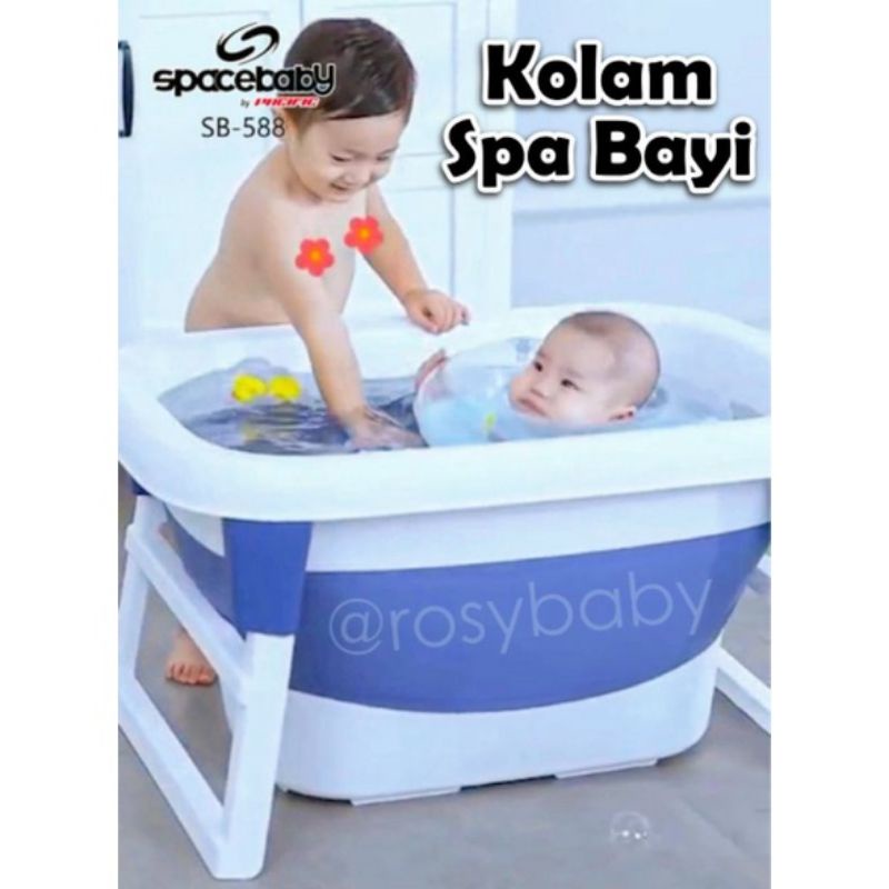 Kolam spa bayi Spacebaby bak spa Space Baby  SB 588 Folding Bath Spa Thermometer Bak Mandi Bay