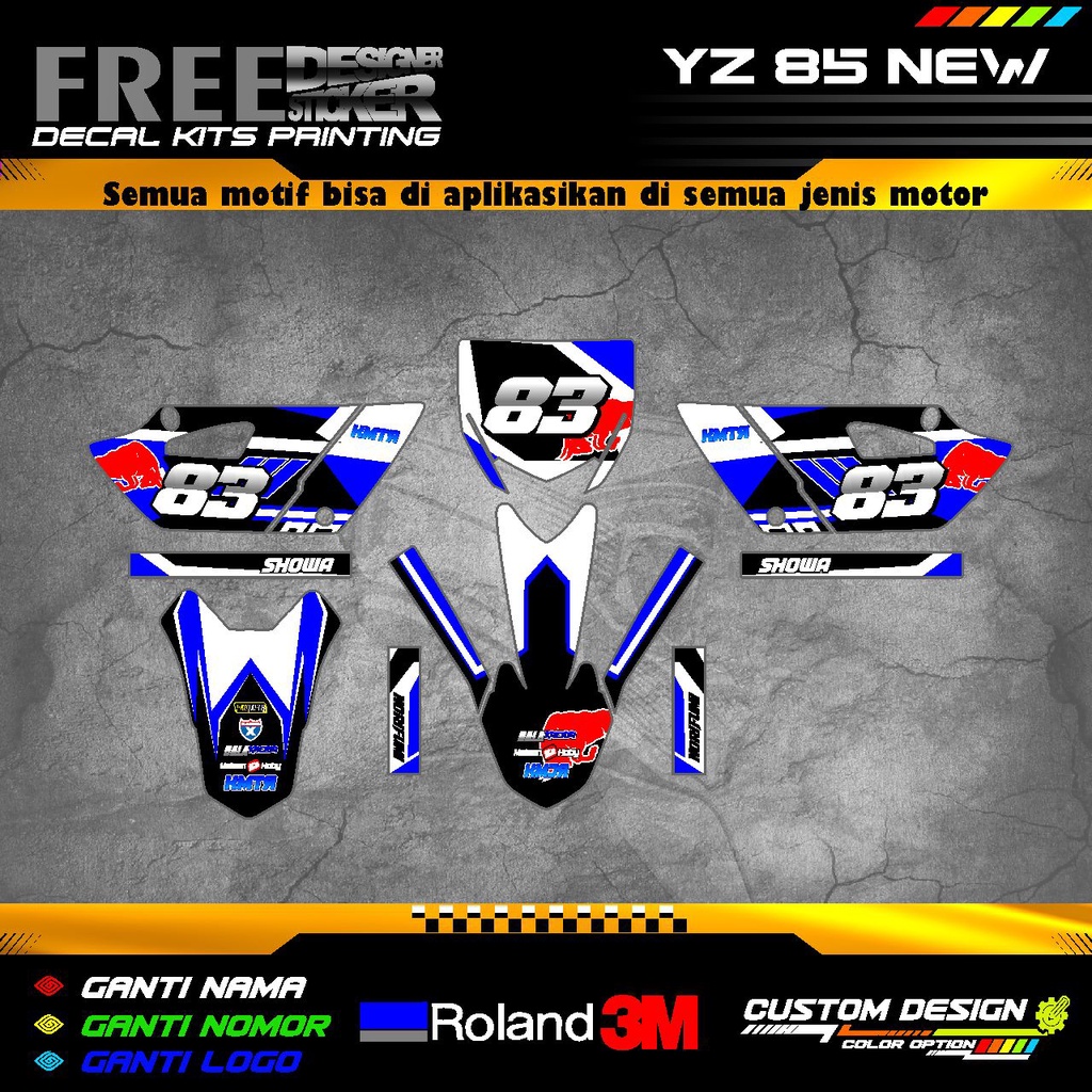 Decal Stiker Motor YZ 85 New dan Old Bisa Custom Ws28