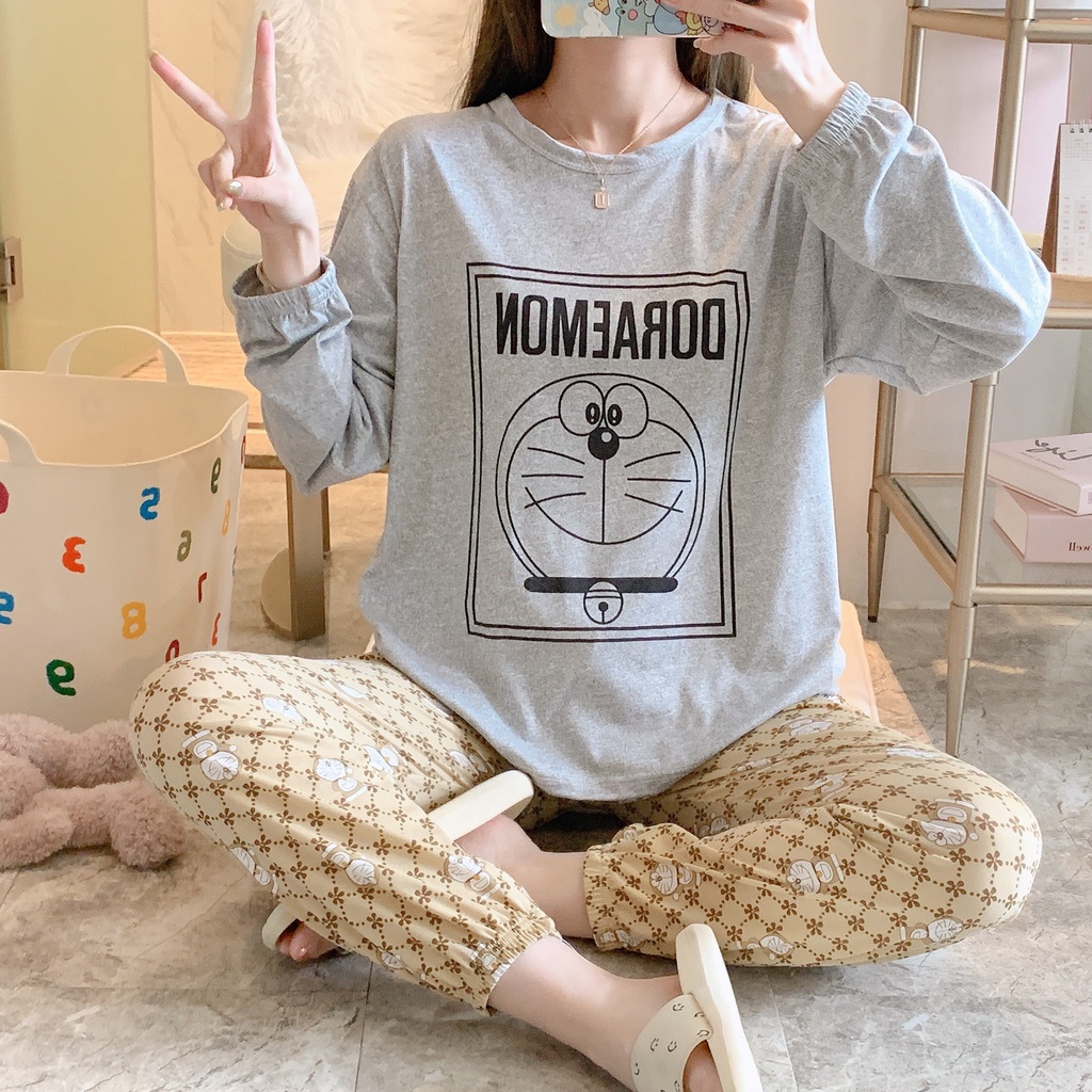 GP1131 SETELAN CELANA PIYAMA BAJU TIDUR JOGER JOGGER WANITA DEWASA PP SPANDEK IMPORT LENGAN PANJANG 