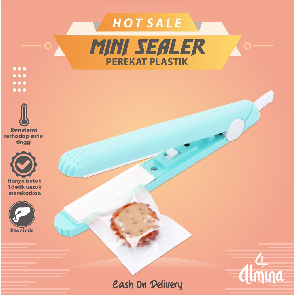 Mini Sealer Hand Heat Sealer Snack Sealer Alat Perekat Plastik Serbaguna Pres Plastik Kemasan Almina