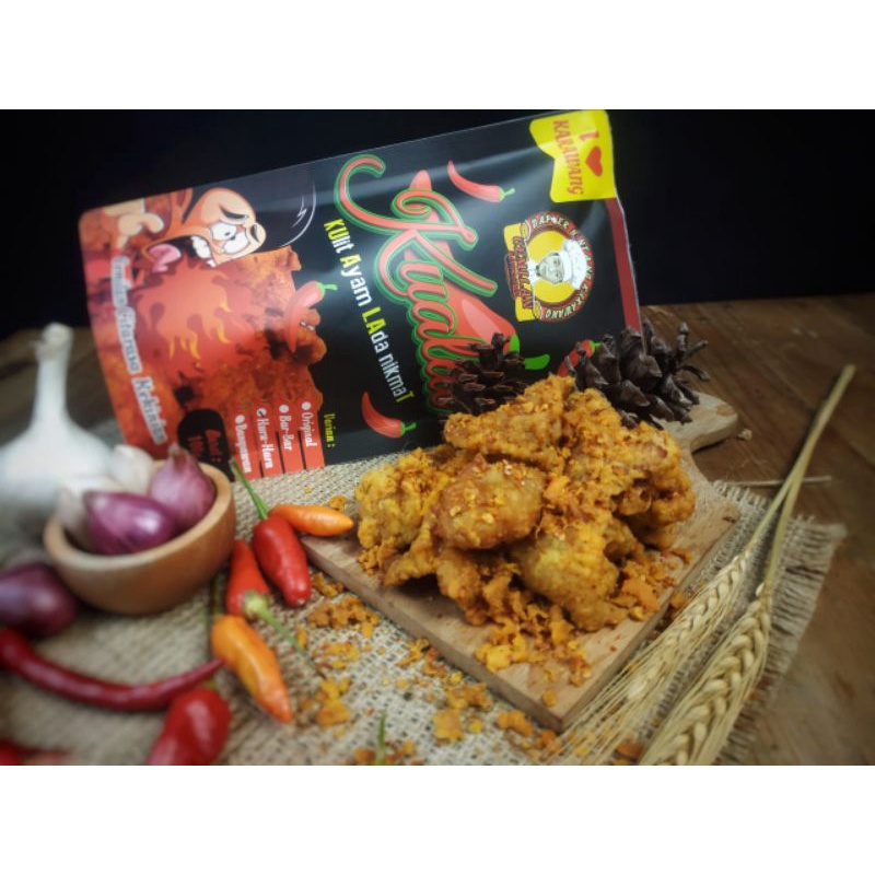 

Kulit Ayam krispi / KUALAT (KUlit Ayam Lada nikmAT)/paket keagenan 50 pcs