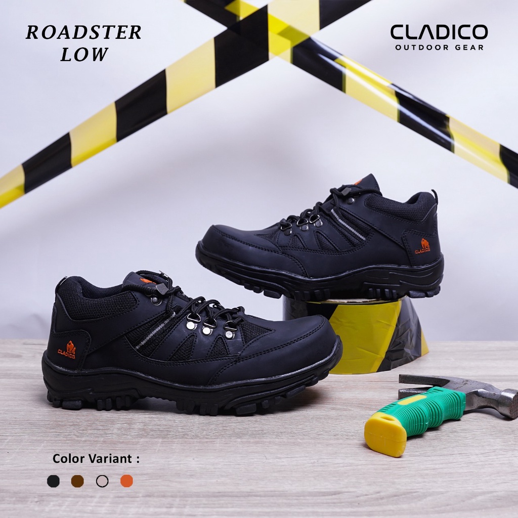 Sepatu Safety Boots Pria Kerja Lapangan Industri Pabrik Ujung Besi Cladico Roadster Low