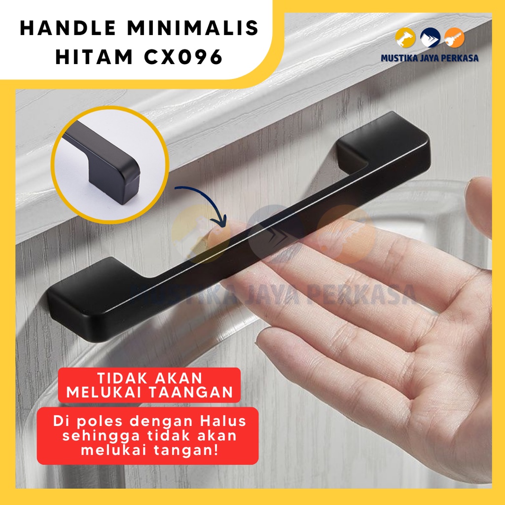 Handle Pintu Lemari Minimalis Mewah CX069 Gold Hitam Emas Zinc Anti Ka