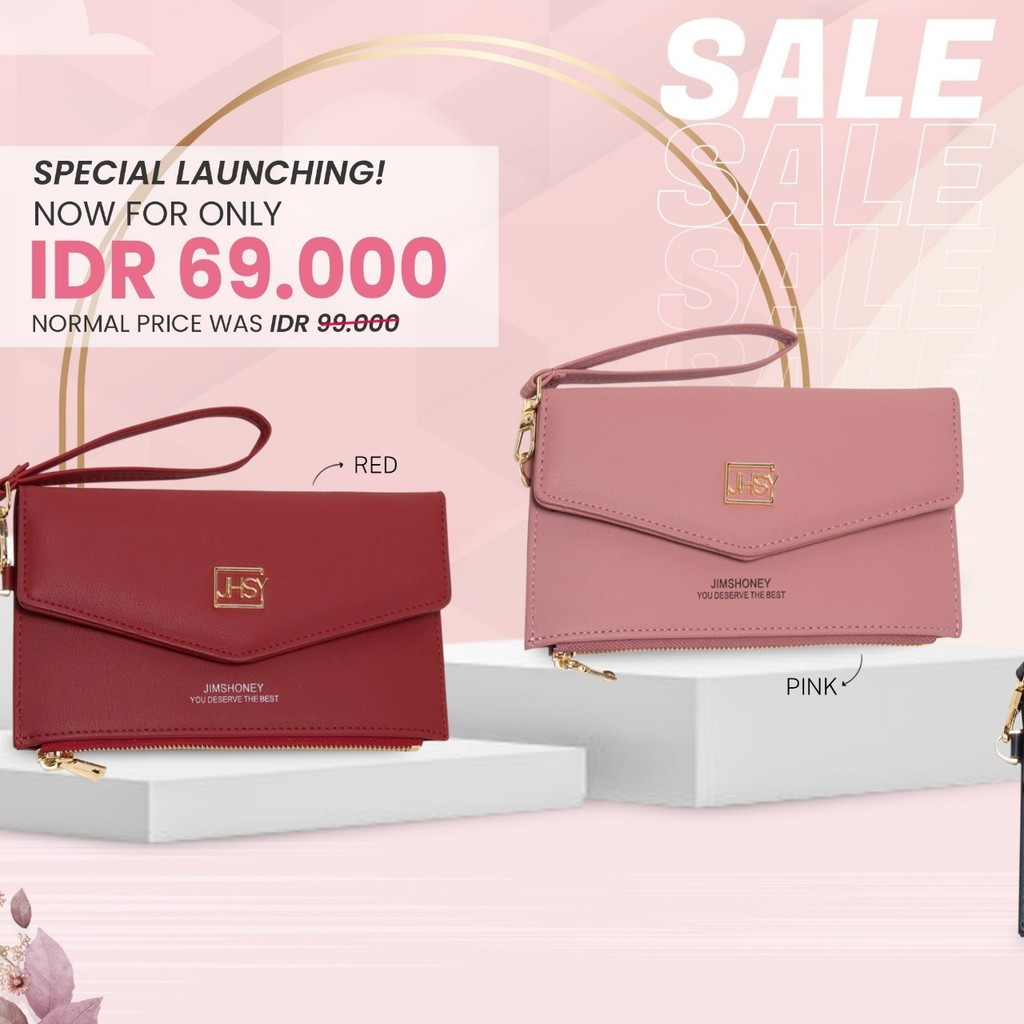 Jims Honey Gabby Wallet, Dompet Panjang Wanita, Dompet Kartu dan HP