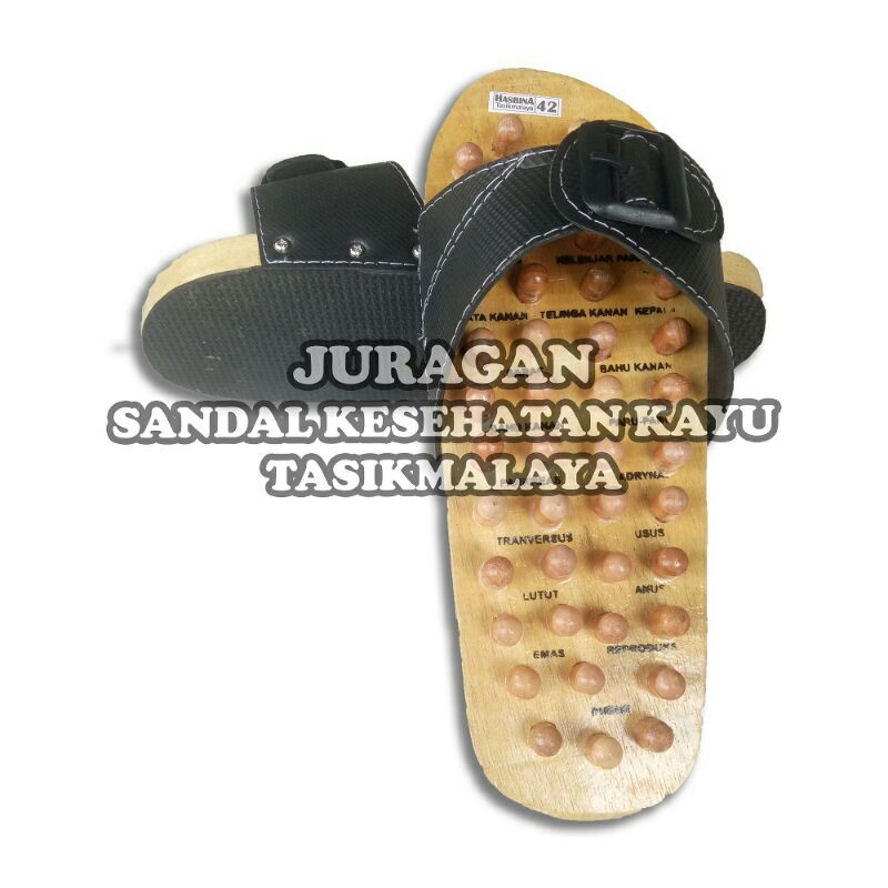 Sandal Kesehatan Kayu, Alas Kaki Rematik Sendal Cucuk Pijat Terapi Refleksi Repleksi Reflexy Hasbina