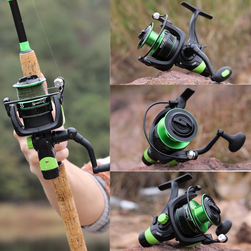 Sougayilang 2000-6000 Series Reel Pancing Max Drag 15KG Carp Fishing Reel 12 + 1BB Rasio Gear 5.0: 1 Metal Fishing Reel