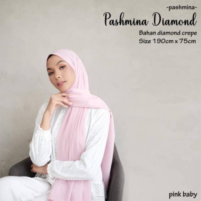 TERLARIS!!! BEST SELLER !!! HIJAB / JILBAB PASHMINA DIAMOND PREMIUM - BAHAN DIAMOND CREPE