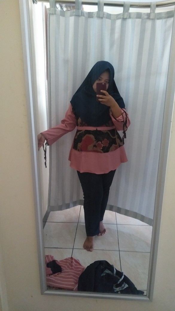 Batik Wanita Asj Sa Hrb026 Kenongo Kemeja Tosca Pendek / Atasan Batik Wanita