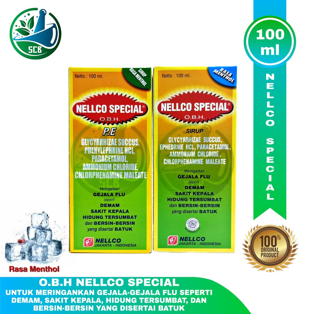 Syrup Nellco Spesial OBH 100ml (Rasa Menthol)