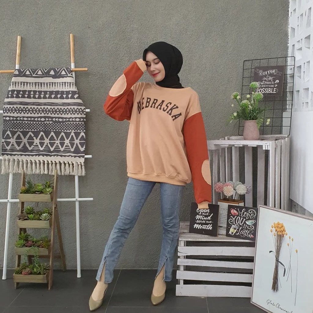 Nara Grosir - Nebraska XXL Sweater l Fashion Pria dan Wanita l 2 Varian Warna