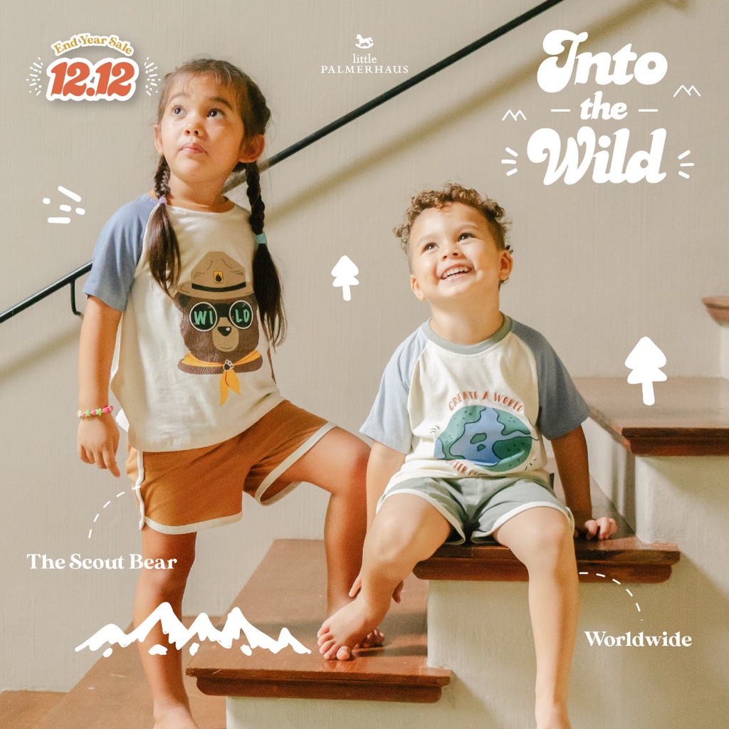 Setelan Baju Anak Pendek + Celana Set Palmerhaus Into The Wild 1- 6 Tahun