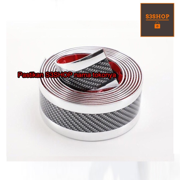 List carbon 3D anti lecet pelindung Sill Plate Bumper Interior Exterior Mobil Sticker