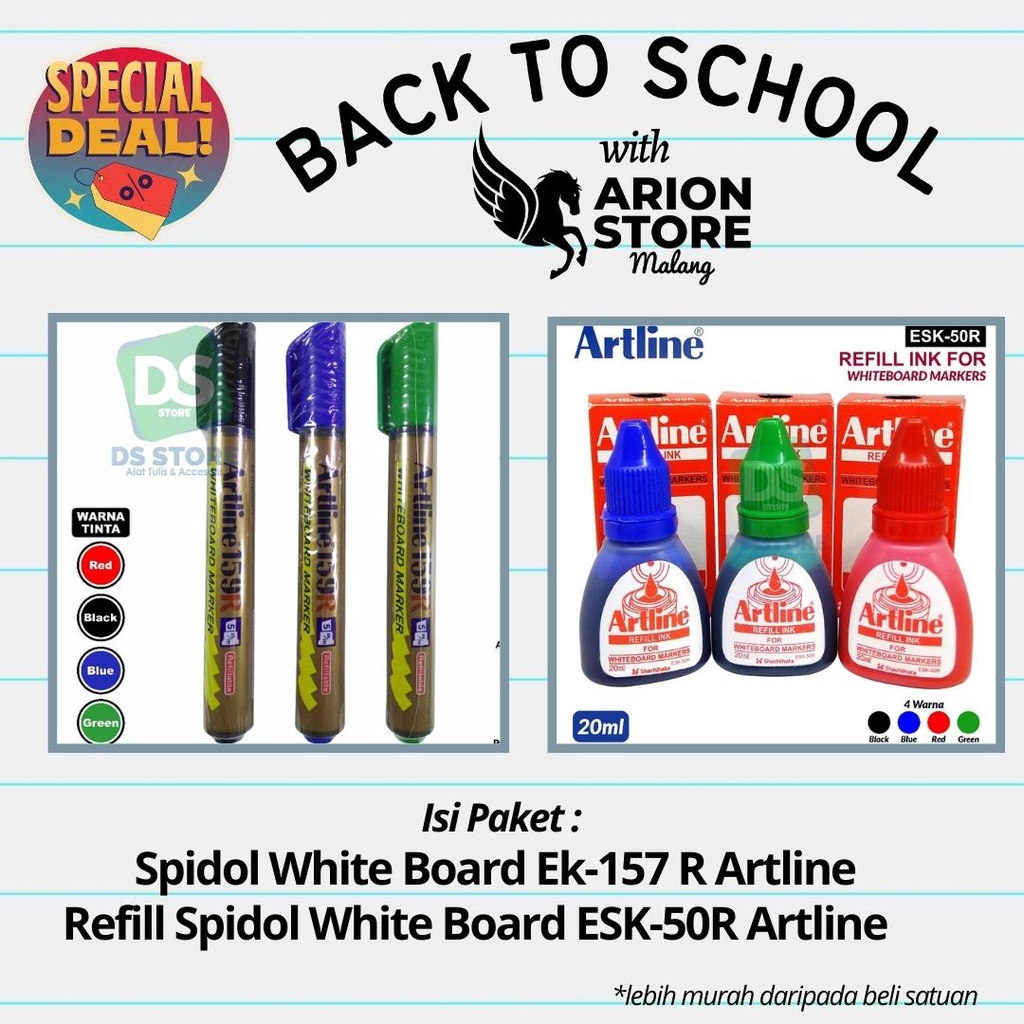 

Paket Sekolah 5 [Spidol Whiteboard + Tinta Spidol]