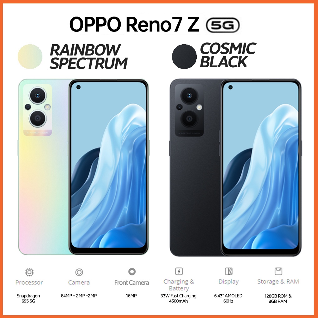 OPPO RENO 7z 5G  &amp; RENO 7 5G 8/128 8/256 GB RAM 8GB ROM 256GB 128GB GARANSI RESMI