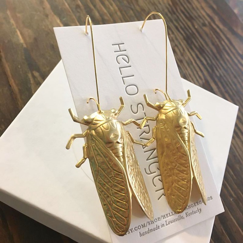 Fancyqube Fancycube Anting Menjuntai Bentuk Serangga Mesir Gaya Retro