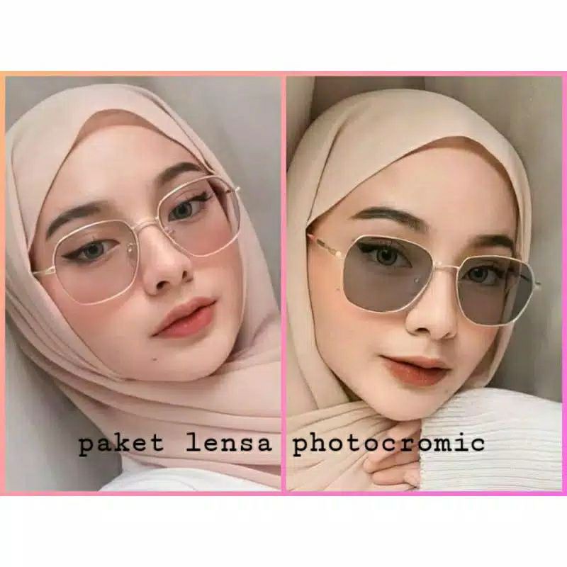 FRAME KACAMATA WANITA METAL 6803 | PAKET LENSA PHOTOCROMIC | KACA MATA ANTI RADIASI | KACAMATA MINUS