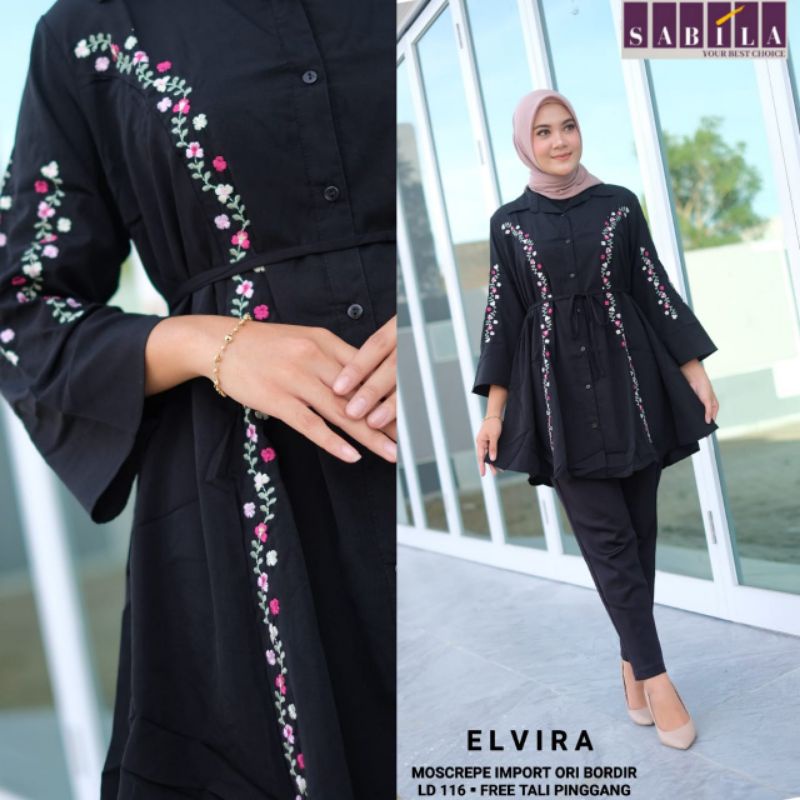 100% ORI Tunik Blouse Black Series Tasya Elvira Sherly Marita Titania Janeta Sella Valicia tunik by 