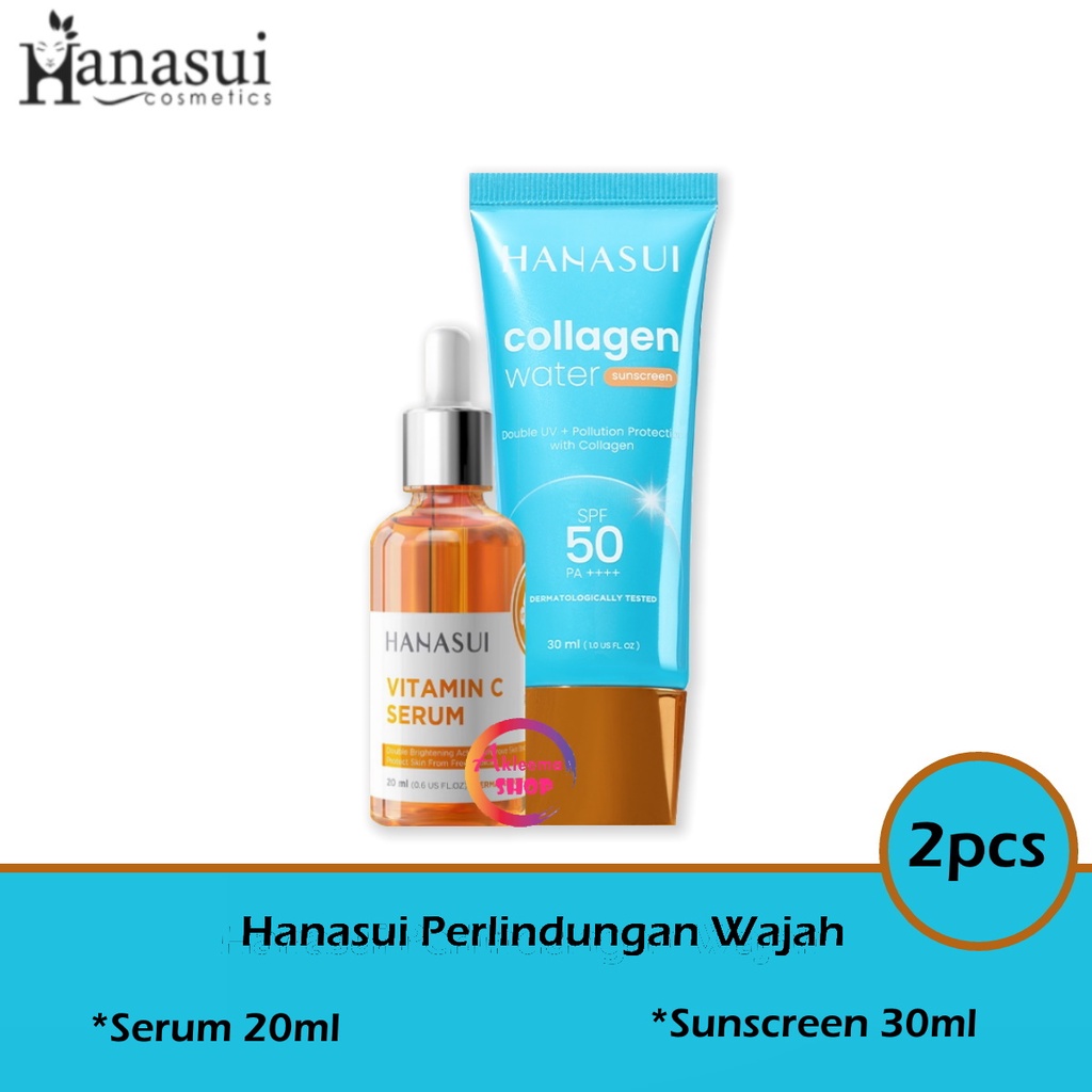 Hanasui Paket Perlindungan Wajah 2pcs (serum kuning + sunscreen)
