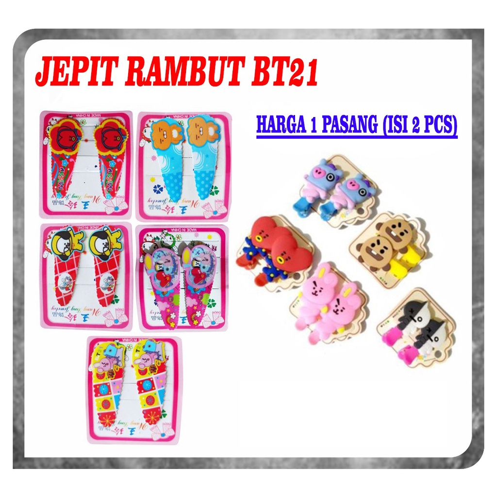 Isi 2 pcs Jepit Rambut Anak Karakter BT 21