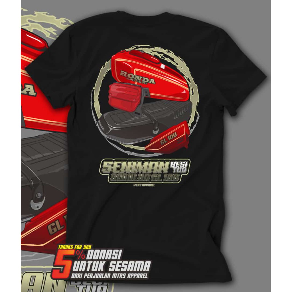 Jual Kaos Honda Gl 100 Sedulur Seniman Merah Kaos Honda Gank Baju Motor