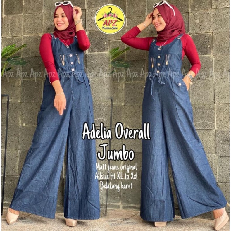 OVERALL WANITA DEWASA OVEROLL JEANS WANITA PANJANG TERBARU KEKINIAN ROMPI JEANS VIRAL MODERN JEANS W