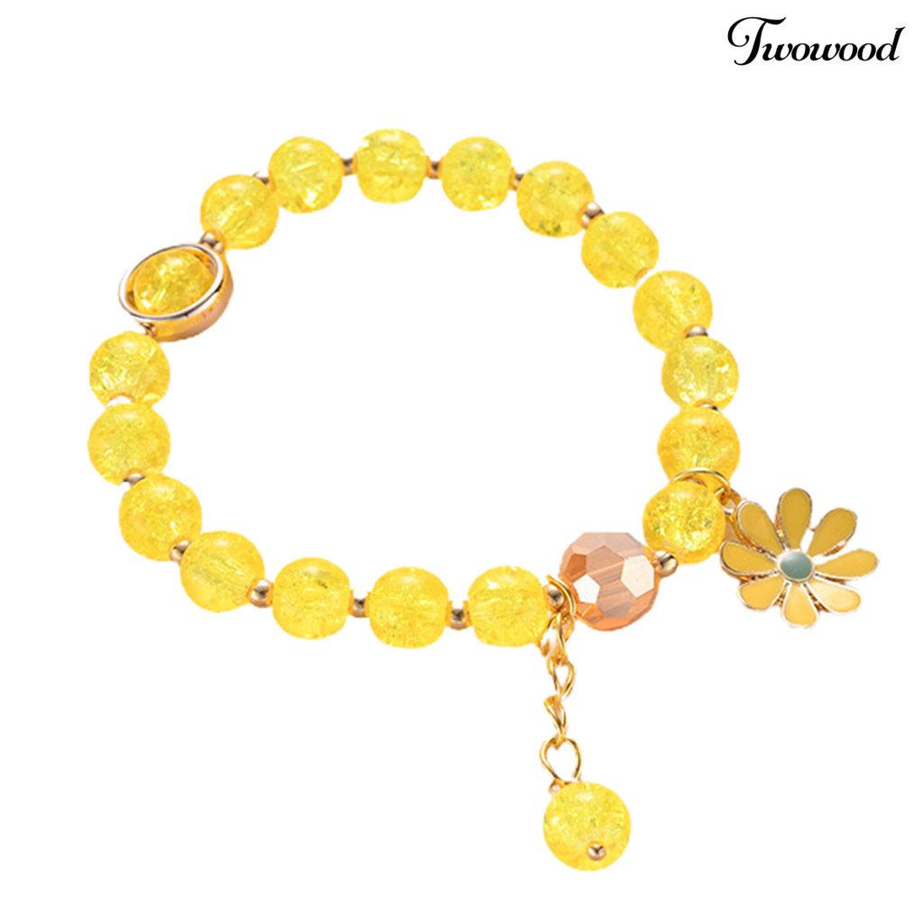 Twowood Bracelet Faux Crystal Exquisite Women Attractive Sunflower Bracelet for Gift