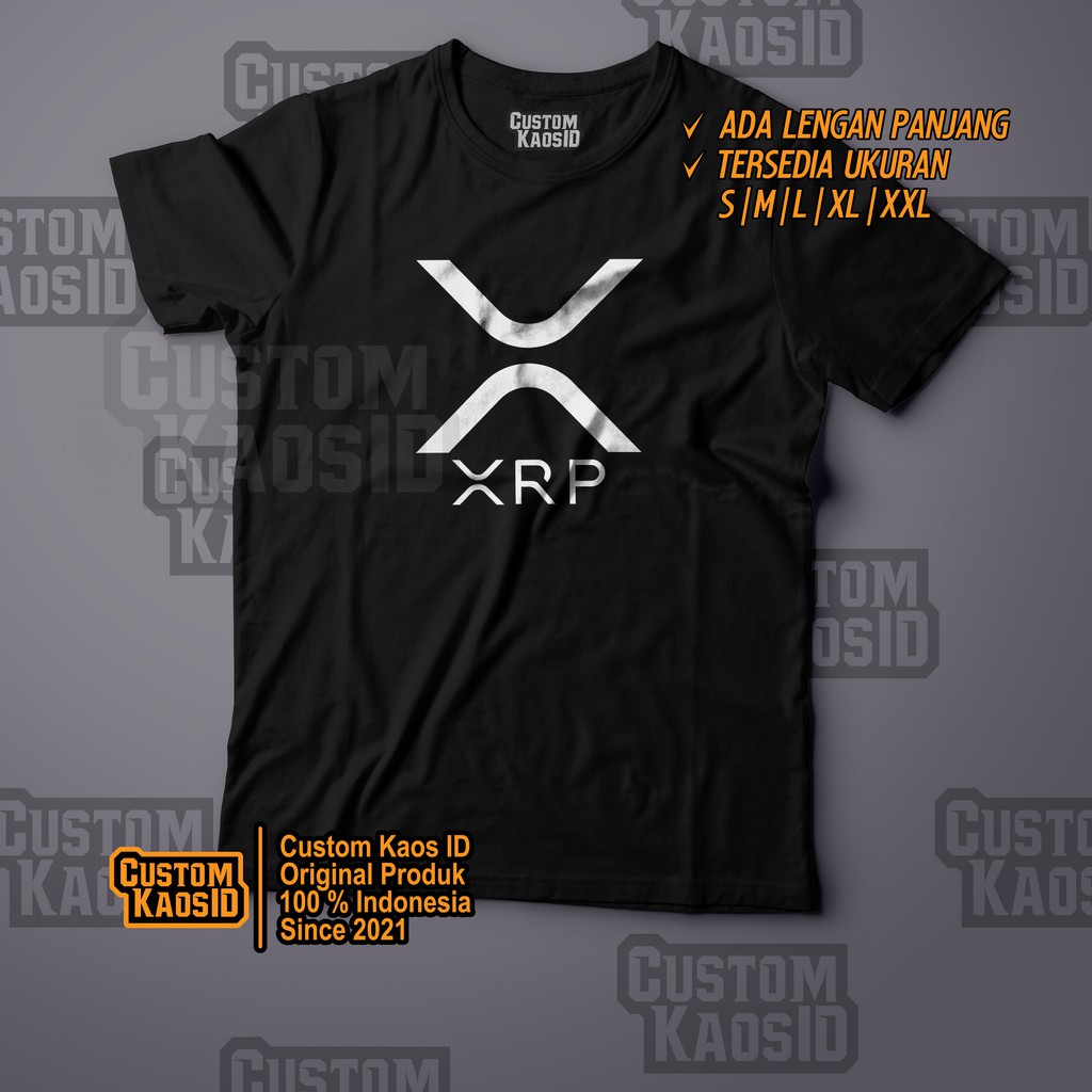 Kaos Pria XRP Ripple Crypto Baju Kripto Investasi Trading Trader, Baju Pria Trading Investor Terbaru