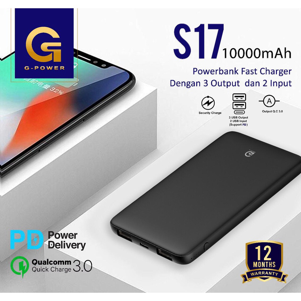 GPOWER POWERBANK S17 with Qualcomm Quick 3.0+