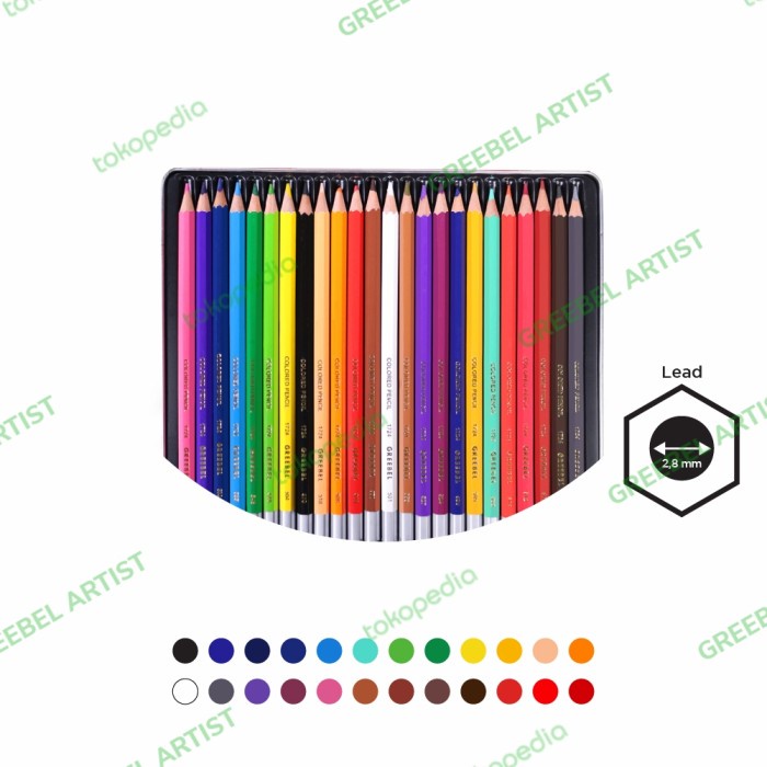 

Limited Pensil Warna Greebel Classic Tin Case 24 Warna Bagus
