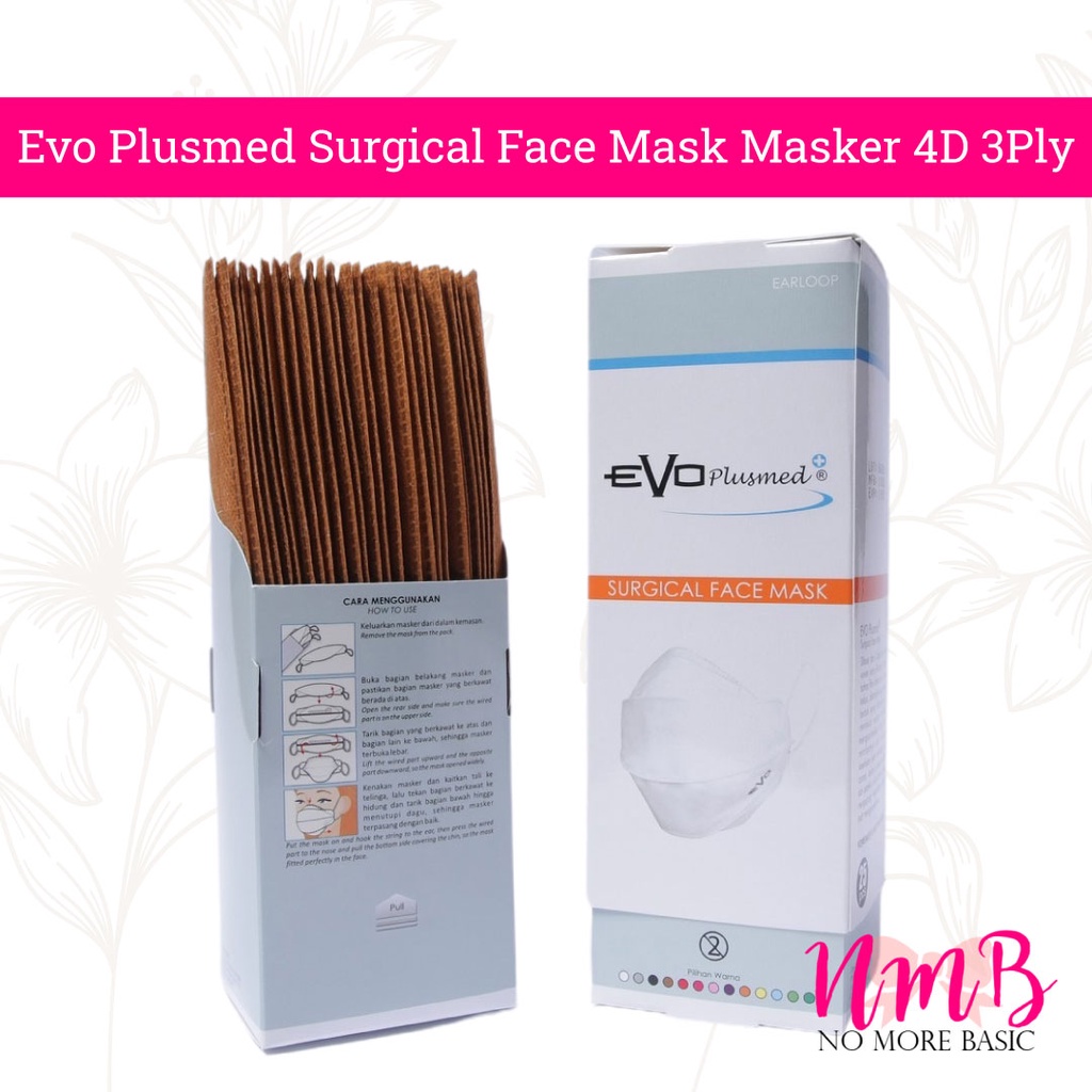 Masker Evo PlusMed 4D Warna Surgical Face Mask Earloop 3PLY
