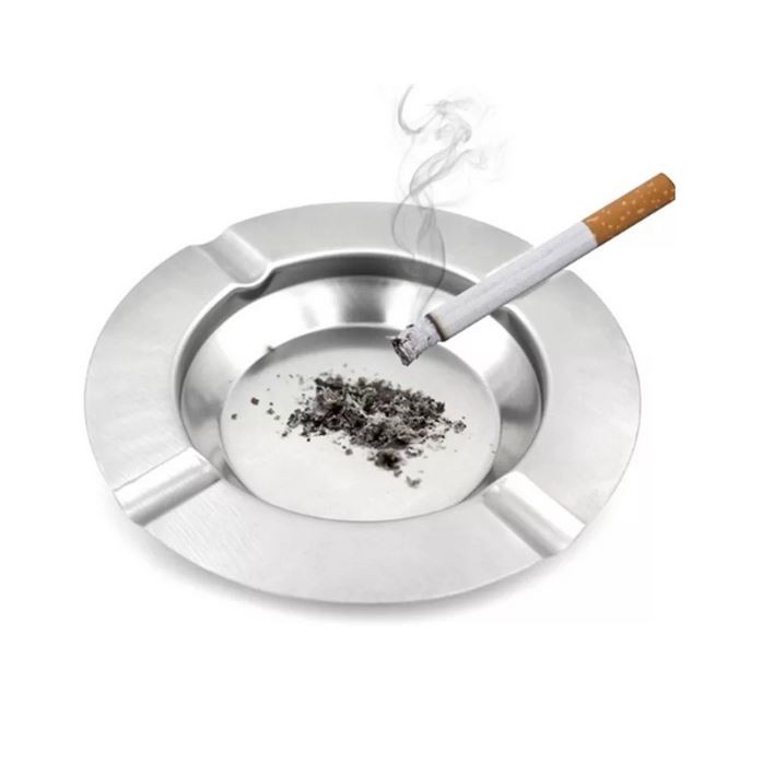 Asbak Stainless Steel Murah Kotak bulat Anti Karat Asbak Rokok