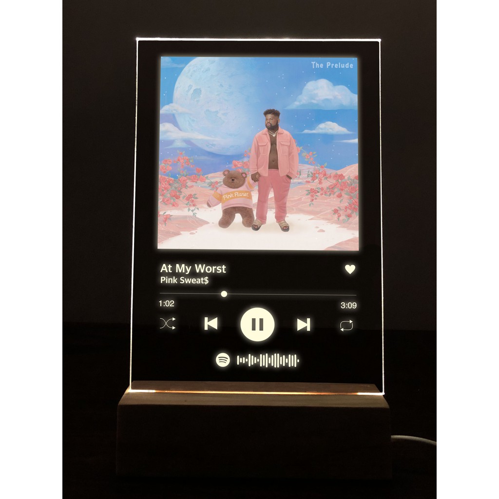 

Acrylic Lamp Spotify Pink Sweat$ At My Worst