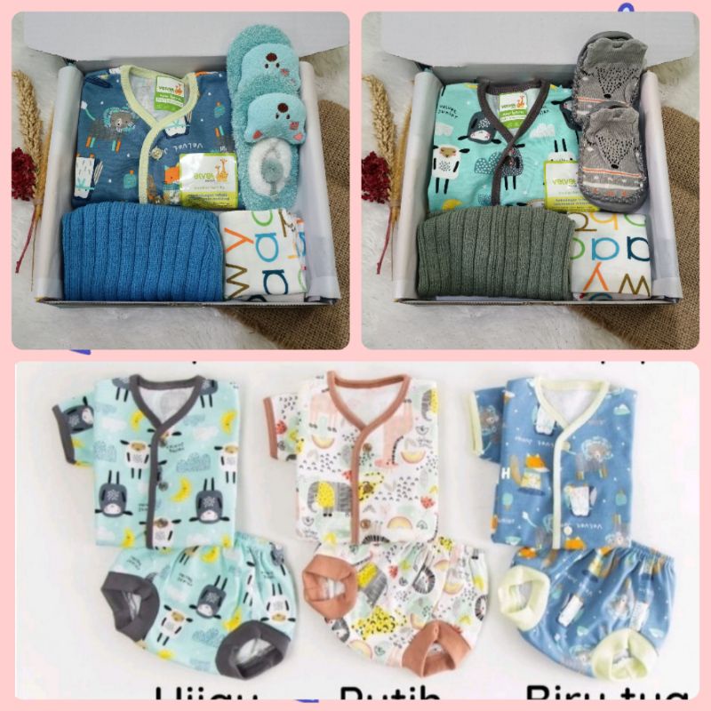Hampers Kado Bayi Baru Lahir Newborn 0-3 bulan Velvet junior Libby  Baju  Bayi Cewek Cowok-7