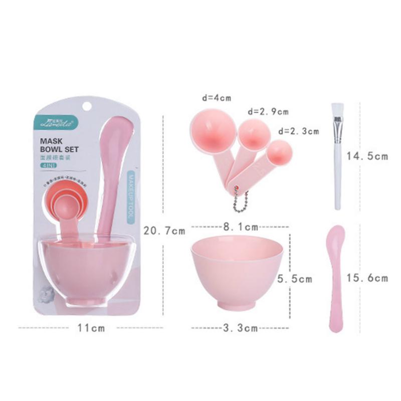 6Pcs / Set Women Mixing Tool Care Face Mask Bowl Spoon Stick Kit DIY Mask Mud Beauty Skin Mask Brush 4 In1 Facial Bowl Spatula