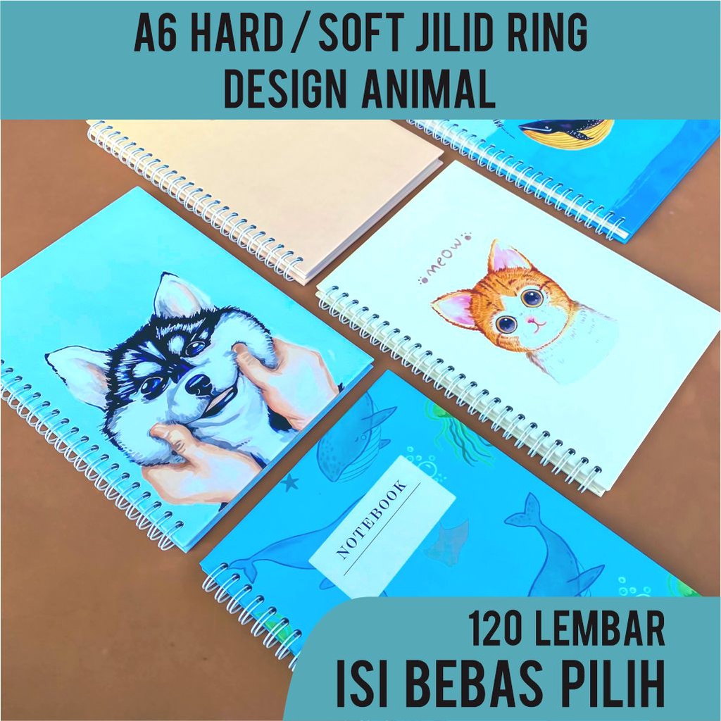 

Notes Jilid Ring Spiral Isi Bebas Pilih A6 120 Lembar Hardcover Softcover | Buku Jurnal Agenda Desain Animal
