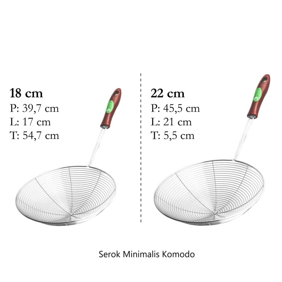 Saringan Komodo Parabola 22 - Saringan Serokan Minyak Gorengan - Peniris Gorengan - Saringan Komodo Laba- Laba Minimalis