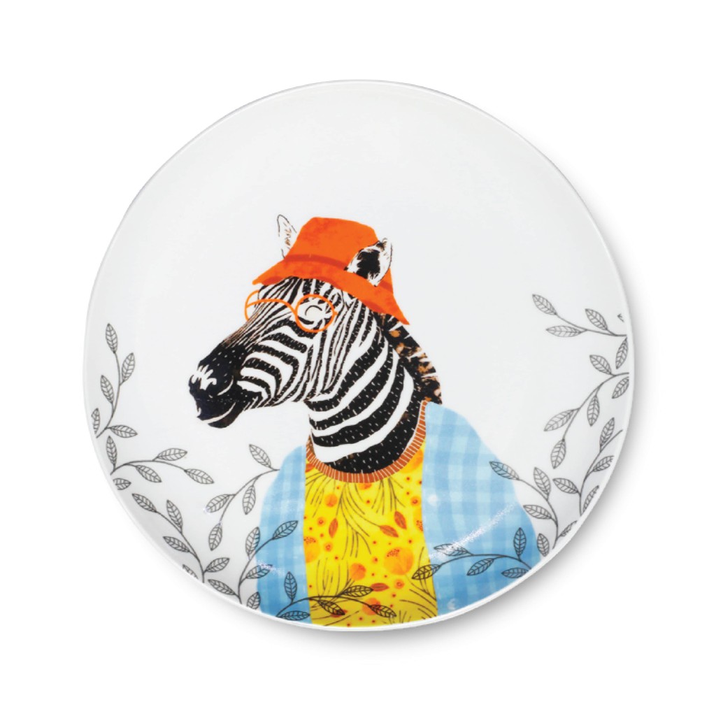 ZEN Piring  Keramik  Animal Summer Series Zebra diameter 