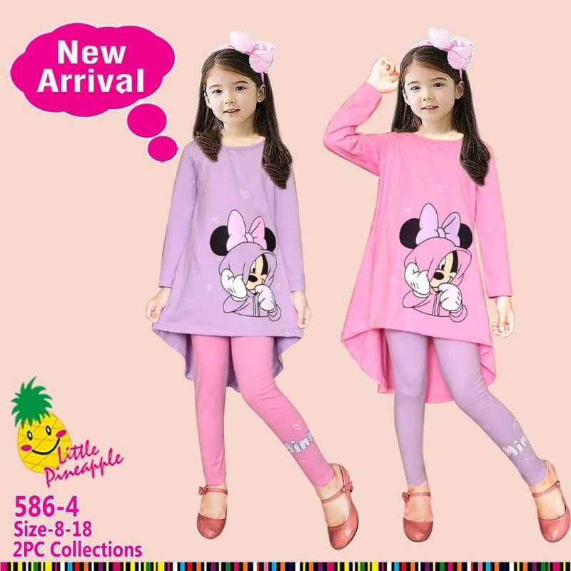 ( LP. 586-4 ) LITTLE PINEPPLE Setelan Tunik + Legging Size : 5-11th