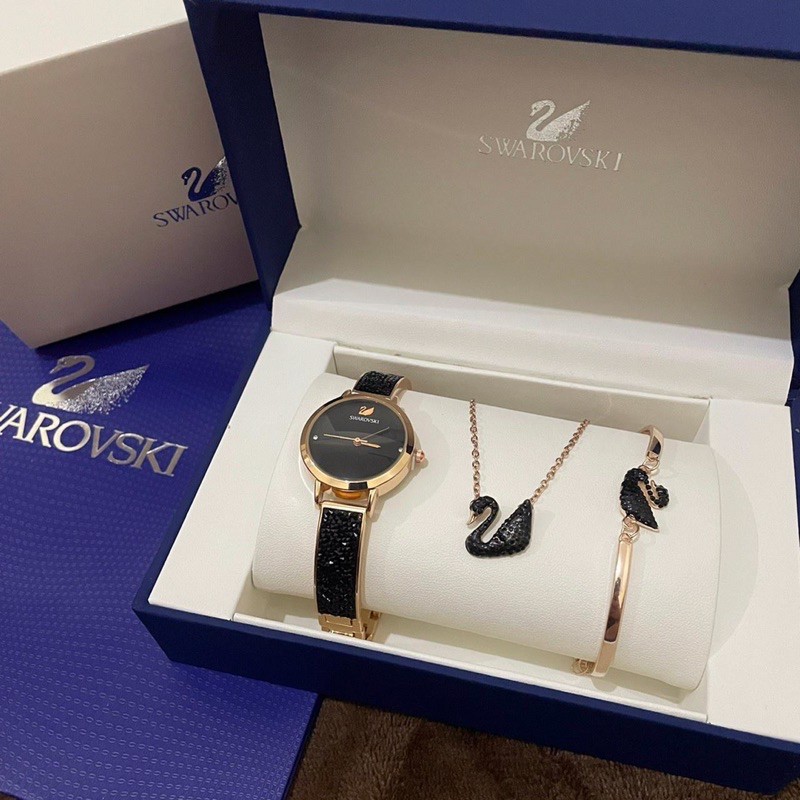 Swarovski set original (jam, gelang, kalung)