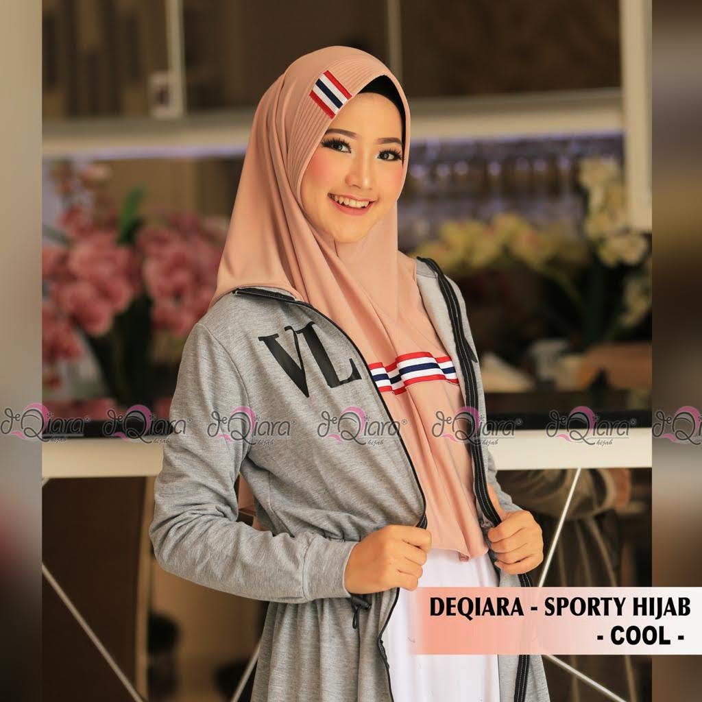 HIJAB JILBAB KERUDUNG BERGO SPORTY OLAHRAGA COOL LIST JERSEY MURAH TERBARU-Mocca