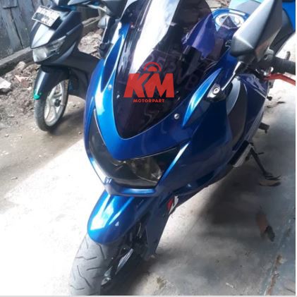 Kaca Visor Ninja 250 Karbu Jenong Hitam dan Bening Tebal 3 mm Bahan Kaca Mika Akrilik