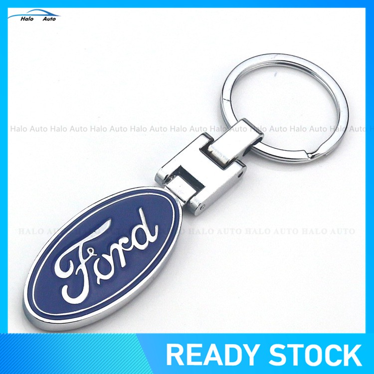 Gantungan Kunci Mobil Logo 3D Bahan Metal Stainless Steel Ford
