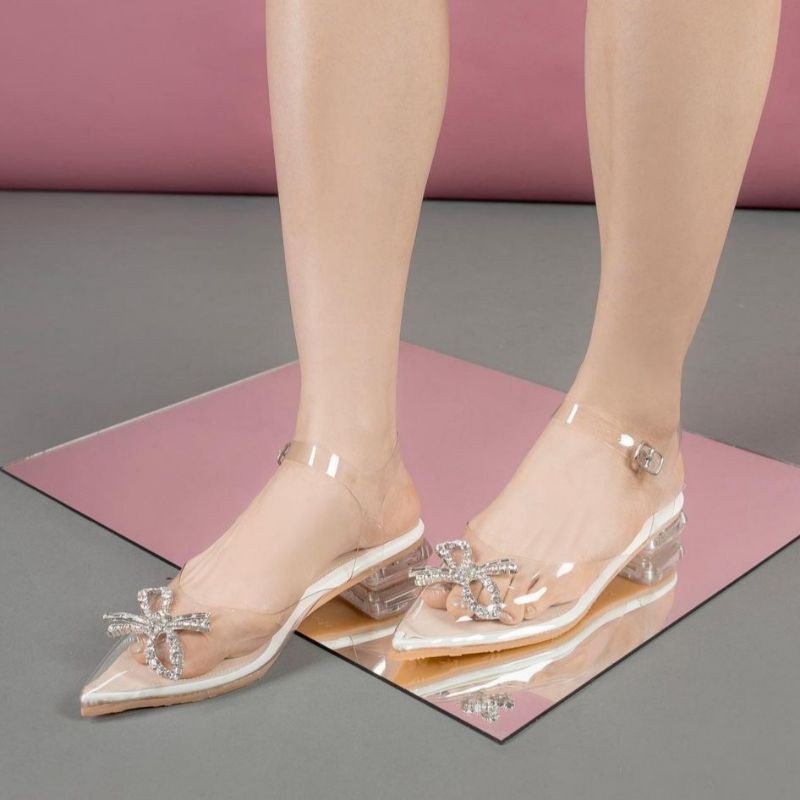 VBE Charlotte Transparent Flat Shoes 39 | Valencia by Enrica Flats Shoe Transparan | Sepatu Wanita