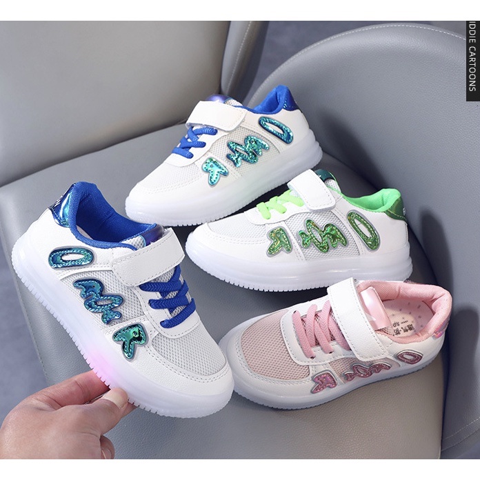 babyfit ARTWO sepatu sneakers lampu LED anak cowok cewek sepatu sekolah import gs-1119r