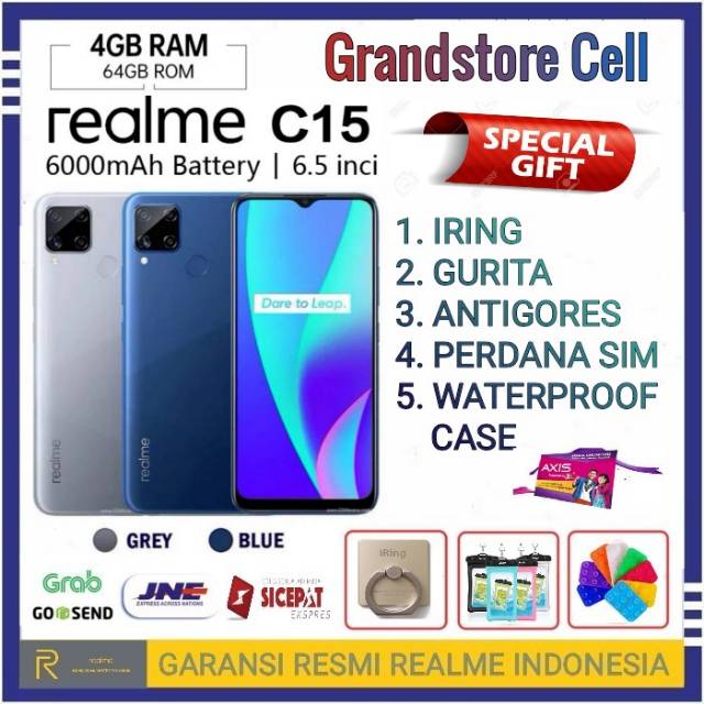 REALME C15 RAM 4/64 GB | NARZO 50 A RAM 4/64 GB GARANSI RESMI REALME INDONESIA